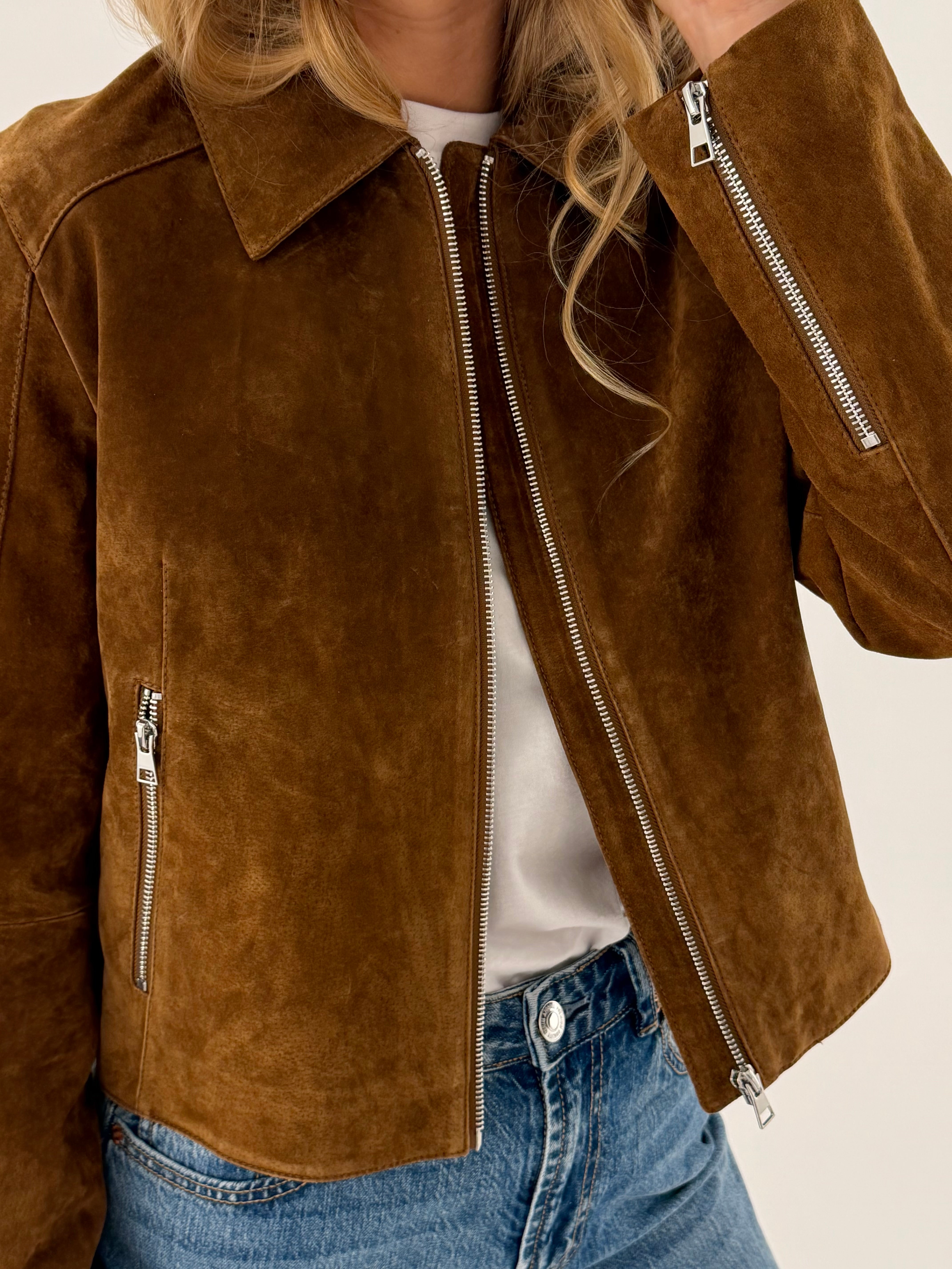 VMJANICEJADE SUEDE JACKET - Dachshund